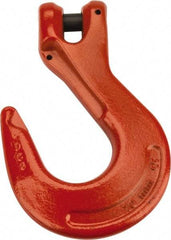 CM - 3/8 Inch Chain Diameter, Grade 100 Clevis Hook - 8,800 Lbs. Load Capacity, 0.47 Inch Inside Diameter, 0.51 Inch Pin Diameter, 1.06 Inch Hook Throat, 6.53 Inch Overall Length, 4.38 Inch Hook Width - Exact Tool & Supply