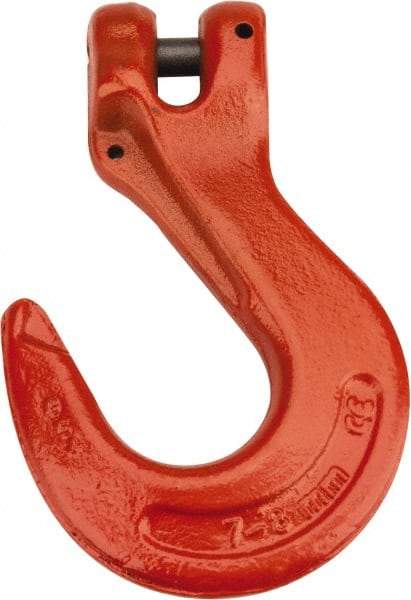 CM - 9/32 Inch Chain Diameter, Grade 100 Clevis Hook - 4,300 Lbs. Load Capacity, 0.38 Inch Inside Diameter, 0.36 Inch Pin Diameter, 0.83 Inch Hook Throat, 5.23 Inch Overall Length, 3.53 Inch Hook Width - Exact Tool & Supply