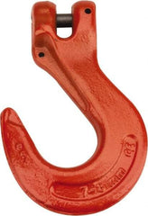 CM - 9/32 Inch Chain Diameter, Grade 100 Clevis Hook - 4,300 Lbs. Load Capacity, 0.38 Inch Inside Diameter, 0.36 Inch Pin Diameter, 0.83 Inch Hook Throat, 5.23 Inch Overall Length, 3.53 Inch Hook Width - Exact Tool & Supply