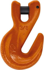 CM - 9/32 Inch Chain Diameter, Grade 100 Clevis Hook - 4,300 Lbs. Load Capacity, 0.38 Inch Inside Diameter, 0.36 Inch Pin Diameter, 0.38 Inch Hook Throat, 3.38 Inch Overall Length, 2.18 Inch Hook Width - Exact Tool & Supply