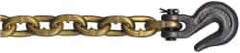 CM - 1/2" Welded Short Link Chain - 11,300 Lb Capacity, Grade 70, 20' Long, Yellow Chromate Finish - Exact Tool & Supply