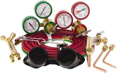Value Collection - 1/2 Inch Cutting Capacity, 3/16 Inch Welding Capacity, Oxygen and Acetylene Torch Kit - Welding Outfit - Exact Tool & Supply