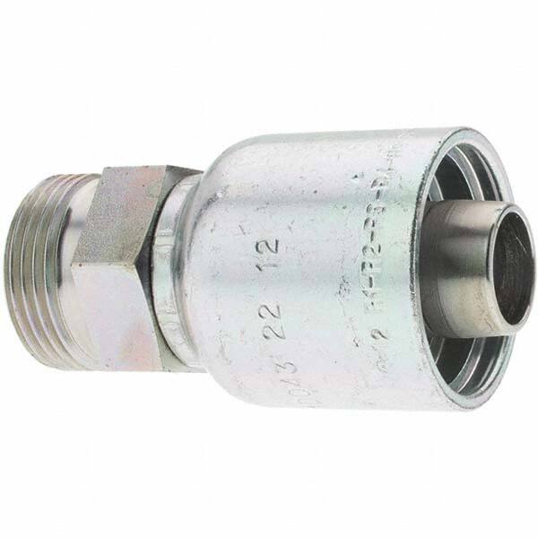 Parker - Male Metric Steel Hydraulic Hose Male Rigid Fitting - Exact Tool & Supply