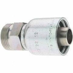 Parker - Male Metric Steel Hydraulic Hose Male Rigid Fitting - Exact Tool & Supply
