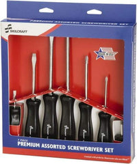 Ability One - 7 Piece Phillips & Slotted Screwdriver Set - Bit Sizes: Philips #1 to #3 - Exact Tool & Supply