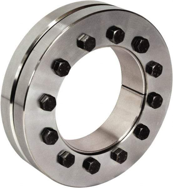 Climax Metal Products - M5 Thread, 18mm Bore Diam, 44mm OD, Shaft Locking Device - 4 Screws, 2,376 Lb Axial Load, 44mm OAW, 0.472" Thrust Ring Width, 99 Ft/Lb Max Torque - Exact Tool & Supply