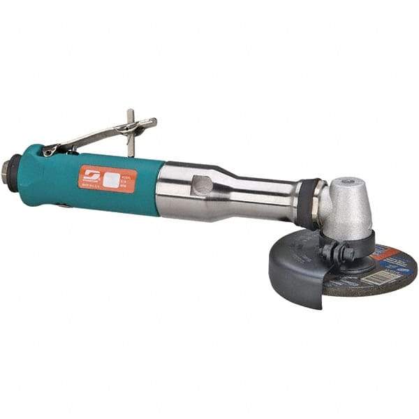 Dynabrade - 4" Wheel Diam, 13,500 RPM, Pneumatic Angle & Disc Grinder - 3/8-24 Spindle, 40 CFM, Rear Exhaust - Exact Tool & Supply