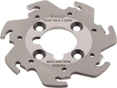 Iscar - Arbor Hole Connection, 0.118" Cutting Width, 0.63" Depth of Cut, 0.098" Cutter Diam, 1" Hole Diam, 7 Tooth Indexable Slotting Cutter - TGSF Toolholder, TAG N3 Insert - Exact Tool & Supply