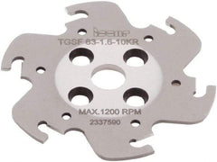 Iscar - Arbor Hole Connection, 1/16" Cutting Width, 0.591" Depth of Cut, 63mm Cutter Diam, 0.3937" Hole Diam, 6 Tooth Indexable Slotting Cutter - TGSF Toolholder, TAG N-A, TAG N-C/W/M, TAG N-J/JS/JT, TAG N-LF, TAG N-MF, TAG N-UT Insert - Exact Tool & Supply