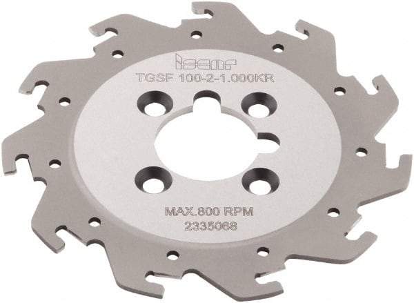 Iscar - Arbor Hole Connection, 0.079" Cutting Width, 1.02" Depth of Cut, 0.065" Cutter Diam, 1" Hole Diam, 11 Tooth Indexable Slotting Cutter - TGSF Toolholder, TAG N2 Insert - Exact Tool & Supply