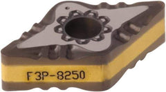 Iscar - DNMG332 F3P Grade IC8250 Carbide Turning Insert - TiCN/Al2O3/TiN Finish, 55° Diamond, 3/8" Inscr Circle, 3/16" Thick, 1/32" Corner Radius - Exact Tool & Supply
