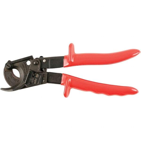 Wiha - 10" OAL, 18 AWG Capacity, Flush Cable Cutter - Curved Head, Urethane Handle - Exact Tool & Supply