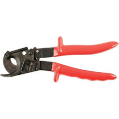 Wiha - 10" OAL, 18 AWG Capacity, Flush Cable Cutter - Curved Head, Urethane Handle - Exact Tool & Supply
