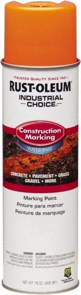 Rust-Oleum - 15 fl oz Orange Marking Paint - Water-Based Formula - Exact Tool & Supply