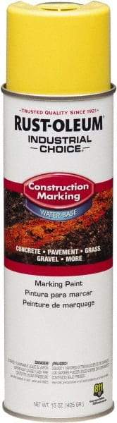 Rust-Oleum - 15 fl oz Yellow Marking Paint - Water-Based Formula - Exact Tool & Supply