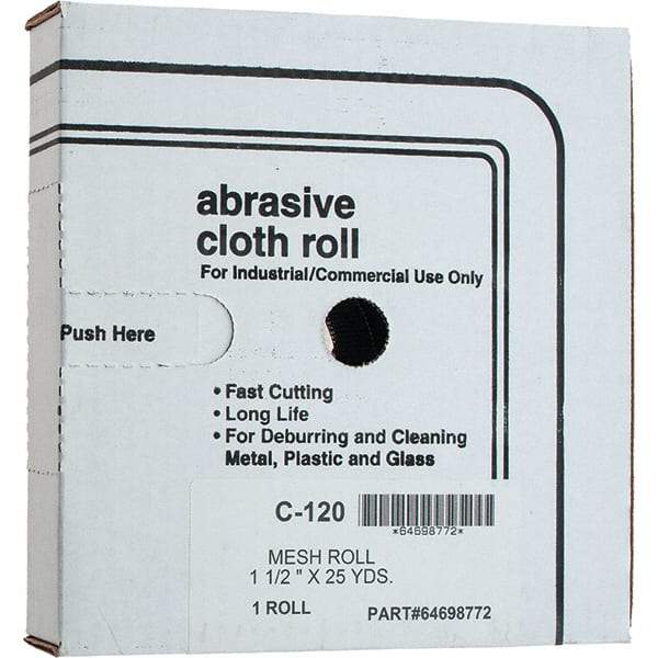Made in USA - Shop Rolls   Abrasive Material: Silicon Carbide    Roll Width (Inch): 1-1/2 - Exact Tool & Supply