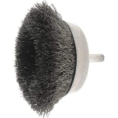 Weiler - 2-3/4" Diam, Steel Fill Cup Brush - 0.0118 Wire Diam, 7/8" Trim Length, 4,500 Max RPM - Exact Tool & Supply