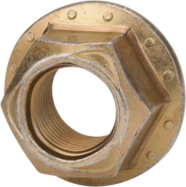 Made in USA - 5/16-24 Grade 8 Steel Hex Flange Lock Nut - Zinc Yellow Dichromate Finish - Exact Tool & Supply