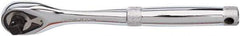Proto - 3/8" Drive Pear Head Tethered Ratchet - Full Polish Chrome Finish, 8-1/2" OAL, 45 Gear Teeth, Standard Handle - Exact Tool & Supply