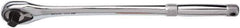 Proto - 1/2" Drive Pear Head Tethered Ratchet - Full Polish Chrome Finish, 15" OAL, 45 Gear Teeth, Long Handle - Exact Tool & Supply
