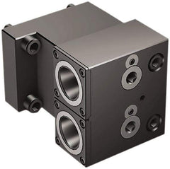 Sandvik Coromant - Right Hand Cut, C4 Modular Connection, Adapter/Mount Lathe Modular Clamping Unit - 40mm Square Shank Diam, 4.685" OAL, Through Coolant - Exact Tool & Supply