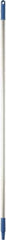 Vikan - 59 x 1" Aluminum Squeegee Handle - European Threaded Connection, Blue - Exact Tool & Supply