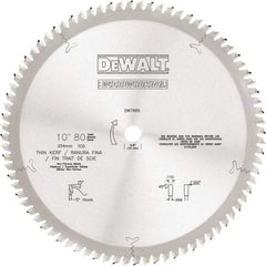 DeWALT - 10" Diam, 5/8" Arbor Hole Diam, 80 Tooth Wet & Dry Cut Saw Blade - Tungsten Carbide-Tipped, Standard Round Arbor - Exact Tool & Supply