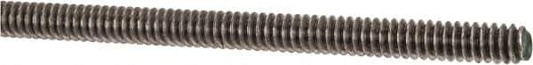 Made in USA - #10-24 UNC (Coarse), 3' Long, Stainless Steel Threaded Rod - Right Hand Thread - Exact Tool & Supply