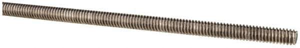 Made in USA - 1/4-20 UNC (Coarse), 3' Long, Stainless Steel Threaded Rod - Right Hand Thread - Exact Tool & Supply