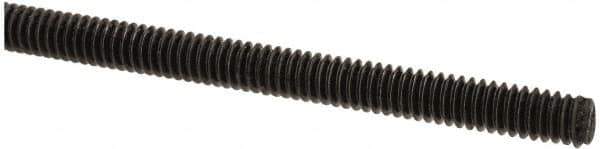 Value Collection - 1/4-20 UNC (Coarse), 6' Long, Medium Carbon Steel Threaded Rod - Black Oxide Finish, Right Hand Thread - Exact Tool & Supply