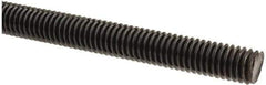 Value Collection - 3/8-16 UNC (Coarse), 6' Long, Medium Carbon Steel Threaded Rod - Black Oxide Finish, Right Hand Thread - Exact Tool & Supply
