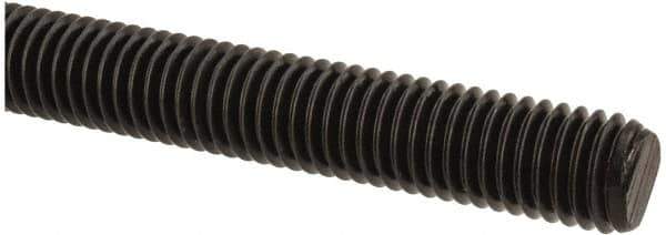 Value Collection - 1/2-13 UNC (Coarse), 6' Long, Medium Carbon Steel Threaded Rod - Black Oxide Finish, Right Hand Thread - Exact Tool & Supply