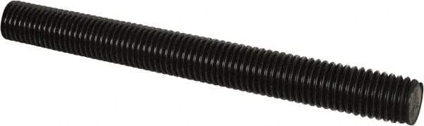 Value Collection - 1-8 UNC (Coarse), 6' Long, Medium Carbon Steel Threaded Rod - Black Oxide Finish, Right Hand Thread - Exact Tool & Supply