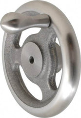 Made in USA - 5", Straight Handwheel - 1-1/2" Hub, Cast Iron, Plain Finish - Exact Tool & Supply