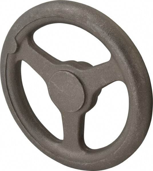 Made in USA - 8", Straight Handwheel - 1-7/8" Hub, Cast Iron, Plain Finish - Exact Tool & Supply