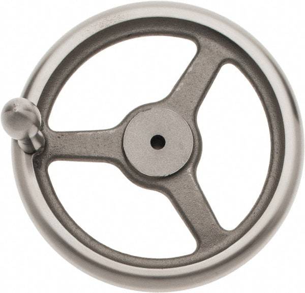 Made in USA - 10", Straight Handwheel - 2-1/4" Hub, Cast Iron, Plain Finish - Exact Tool & Supply
