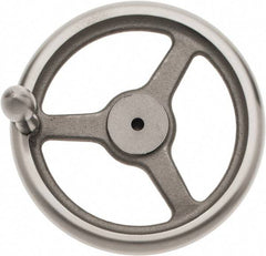 Made in USA - 10", Straight Handwheel - 2-1/4" Hub, Cast Iron, Plain Finish - Exact Tool & Supply