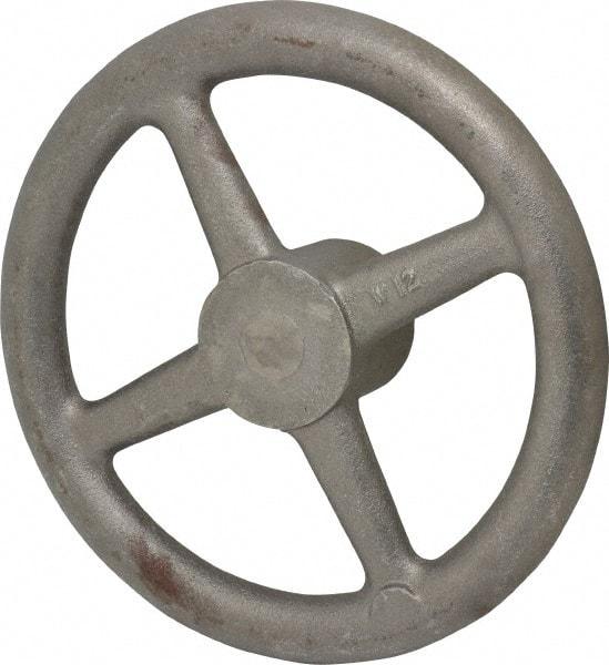 Made in USA - 12", Straight Handwheel - 3" Hub, Cast Iron, Plain Finish - Exact Tool & Supply