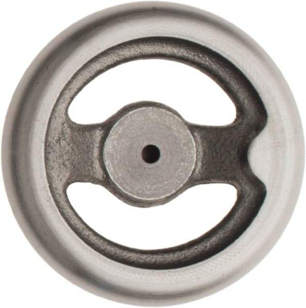 Made in USA - 4", Offset Handwheel - 1-1/8" Hub, Cast Iron, Plain Finish - Exact Tool & Supply