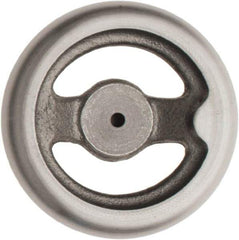Made in USA - 4", Offset Handwheel - 1-1/8" Hub, Cast Iron, Plain Finish - Exact Tool & Supply
