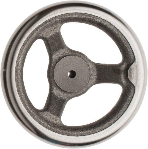 Made in USA - 6", Offset Handwheel - 1-3/8" Hub, Cast Iron, Plain Finish - Exact Tool & Supply