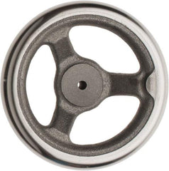 Made in USA - 6", Offset Handwheel - 1-3/8" Hub, Cast Iron, Plain Finish - Exact Tool & Supply