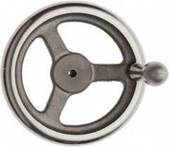 Made in USA - 7", Offset Handwheel - 1-5/8" Hub, Cast Iron, Plain Finish - Exact Tool & Supply