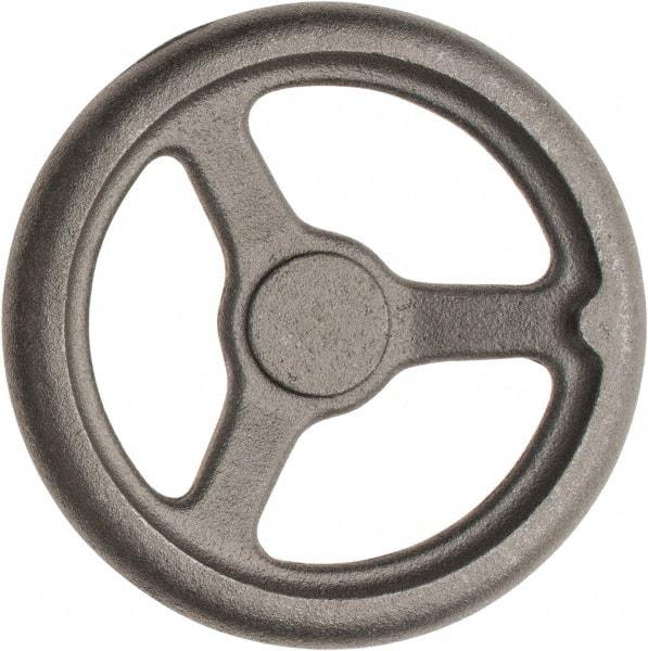 Made in USA - 8", Offset Handwheel - 1-3/4" Hub, Cast Iron, Plain Finish - Exact Tool & Supply