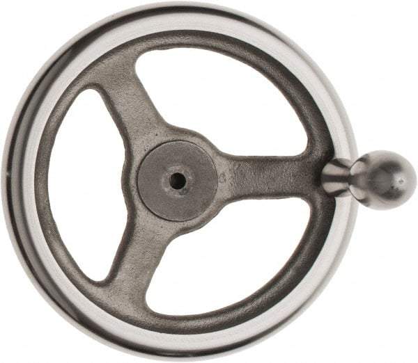 Made in USA - 8", Offset Handwheel - 1-3/4" Hub, Cast Iron, Plain Finish - Exact Tool & Supply