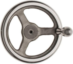 Made in USA - 8", Offset Handwheel - 1-3/4" Hub, Cast Iron, Plain Finish - Exact Tool & Supply