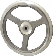 Made in USA - 10", Offset Handwheel - 2-1/8" Hub, Cast Iron, Plain Finish - Exact Tool & Supply