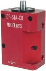 De-Sta-Co - 90 Lb Clamping Force, Right Hand Swing, 31.75mm Total Stroke, Single-Acting Pneumatic Swing Clamp - 1/8 NPT Port, 104.39mm Body Length x 38.1mm Body Width, 2.01 Cu In (Clamp), 2.26 Cu In (Unclamp), 130 Max psi - Exact Tool & Supply