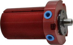 De-Sta-Co - 90 Lb Clamping Force, Right Hand Swing, 21.5mm Total Stroke, Single-Acting Pneumatic Swing Clamp - 1/8 NPT Port, 85.3mm Body Length x 76.2mm Body Width, 2.01 Cu In (Clamp), 2.26 Cu In (Unclamp), 130 Max psi - Exact Tool & Supply