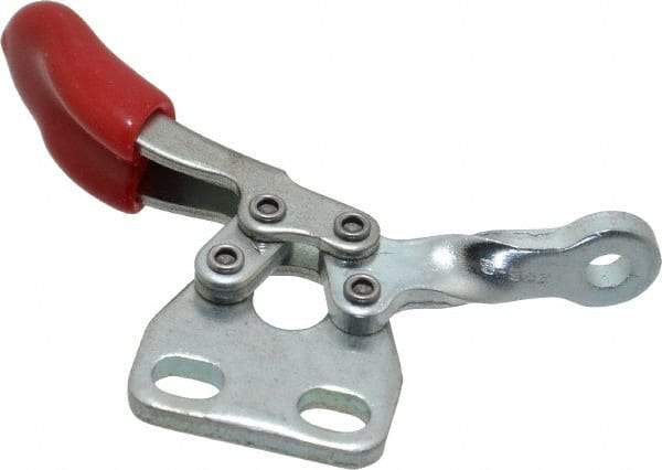 De-Sta-Co - 60 Lb Holding Capacity, Horizontal Handle, Manual Hold Down Toggle Clamp - 82° Handle Movement, 94° Bar Opening, Solid Bar, Straight Base, Electro-Plated Zinc, Carbon Steel - Exact Tool & Supply